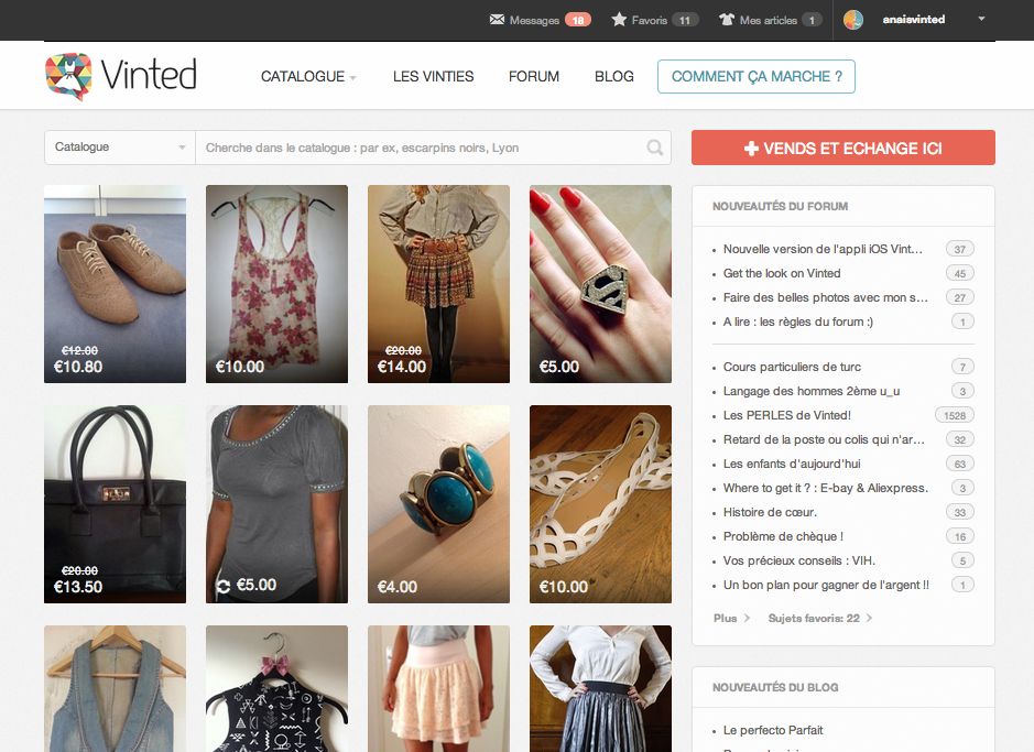 Capture écran Home Vinted.fr
