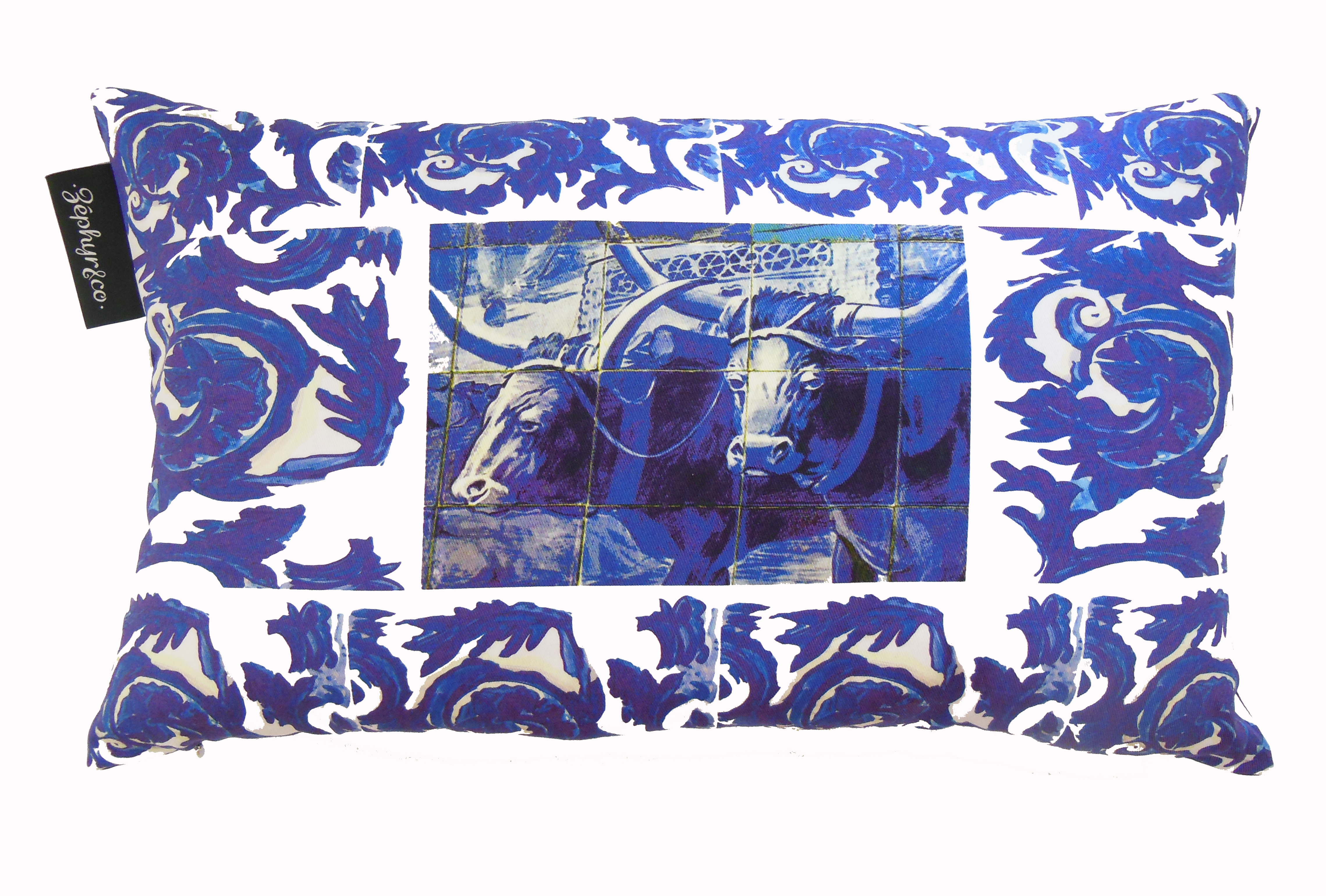 ZEPHYR - COUSSIN AZUL 30X50CM COTON